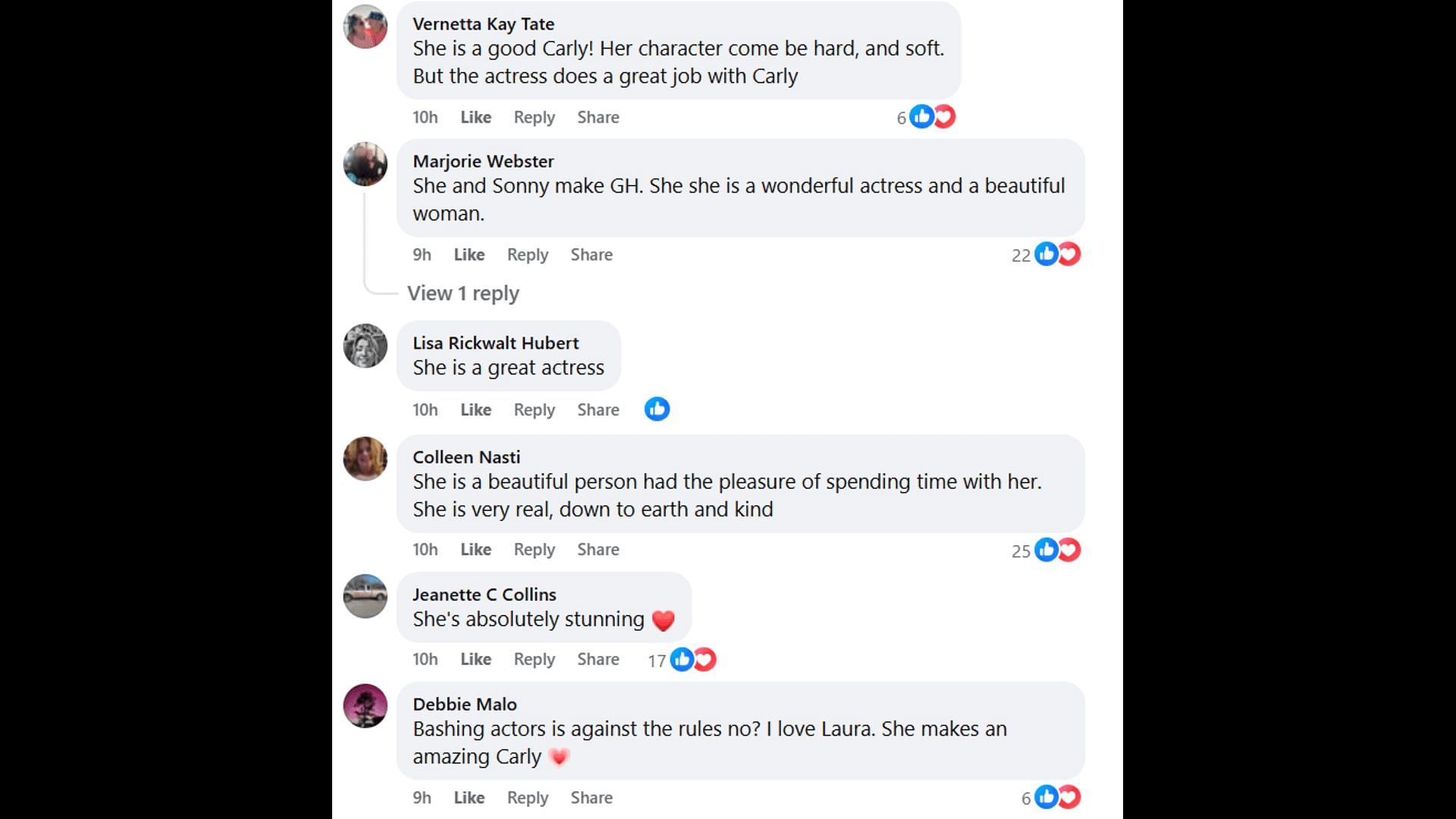 Fans voice their opinions about Carly (Image via Facebook/General Hospital Fans - Official)